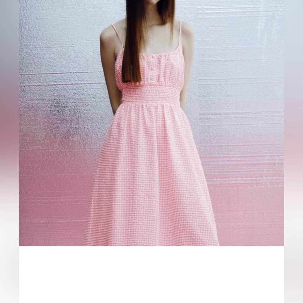 Pink gingham Zara dress sz xs